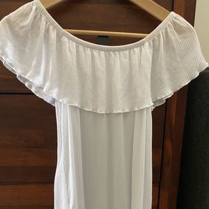 Becca Off-the-shoulder White Swim Cover Up